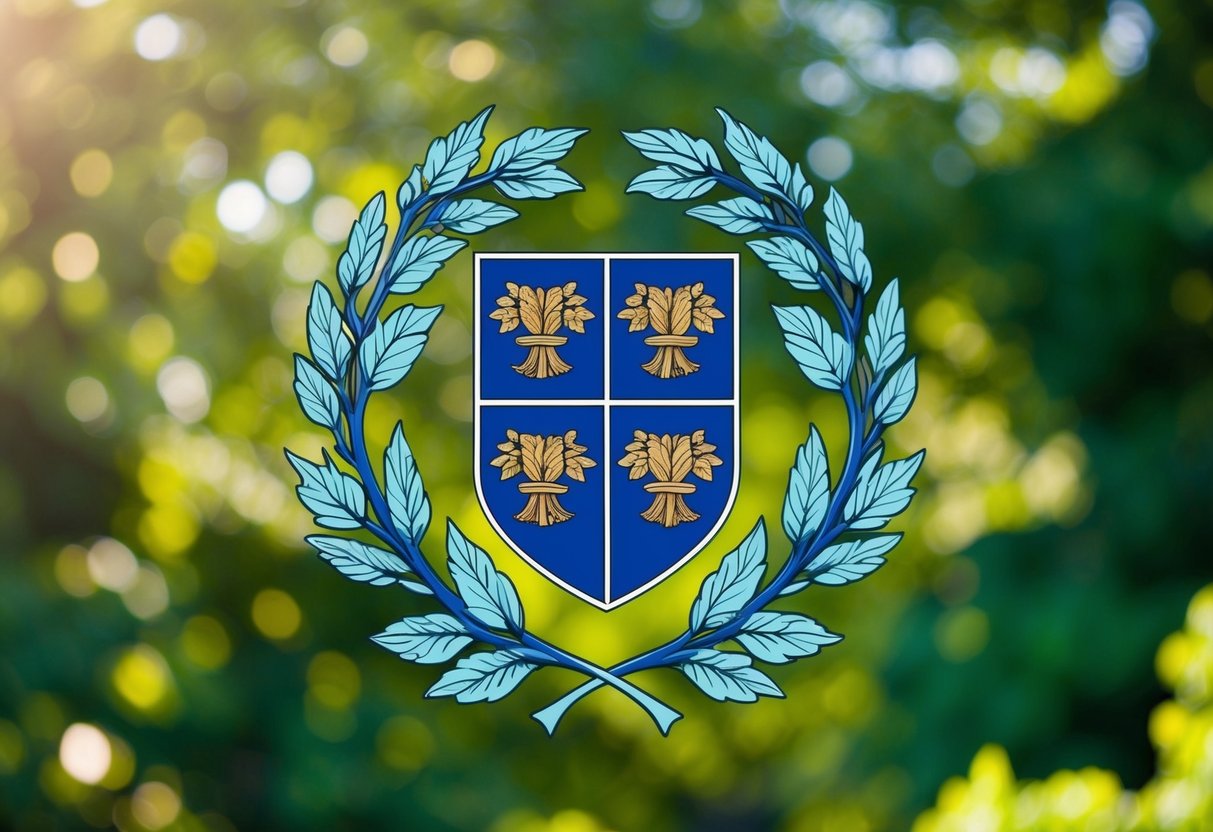 A family crest surrounded by intertwining branches and leaves, symbolizing unity and growth within a living trust